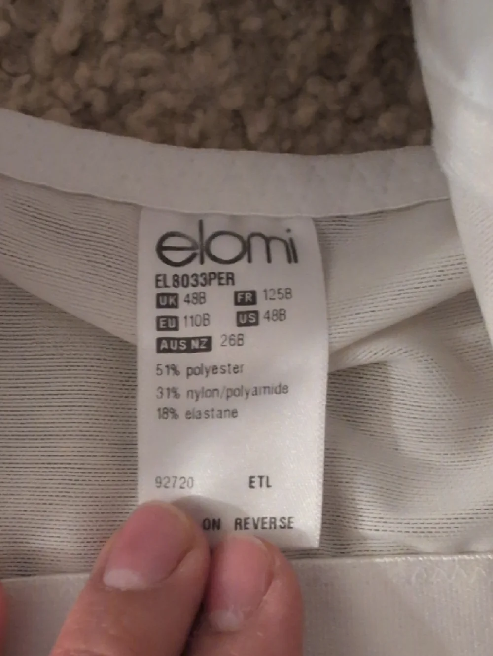 Elomi White Lace Underwire Bra